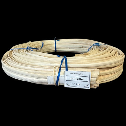 1/4" Flat Oval Reed 1.1lb coil of premium basket weaving reeds.