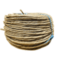 Two pound coil of Medium sized Pre Twisted Natural Rush on white background at HH Perkins.