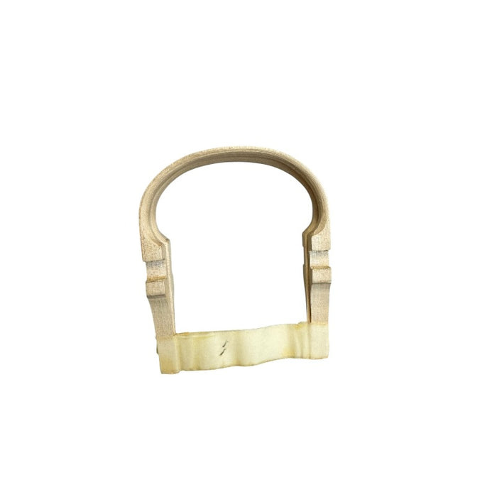 Two 4 inch maple side handles held together with tape on a white background