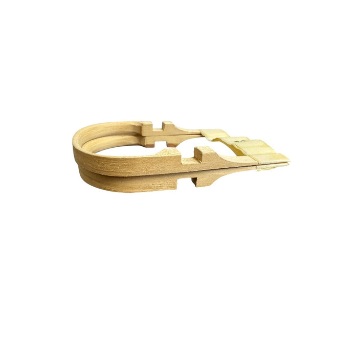 Two 4 inch maple side handles held together with tape on a white background