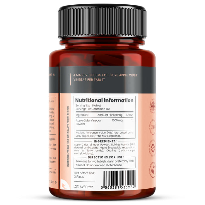 Apple Cider Vinegar 1000mg x 180 tablets