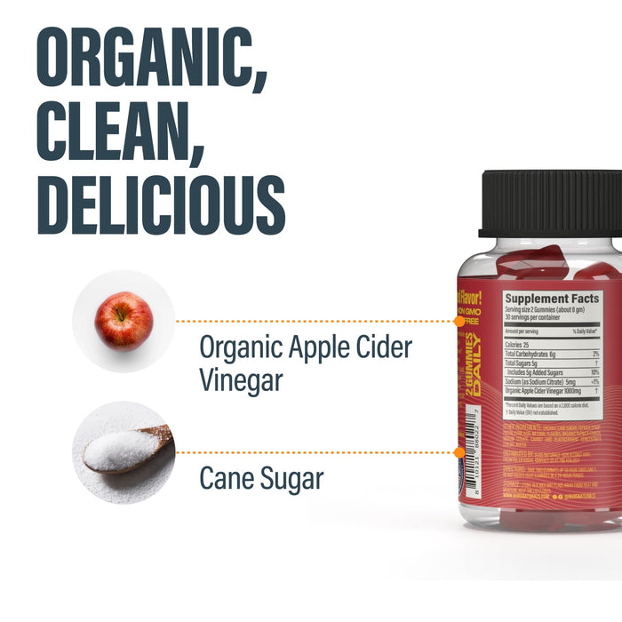 Organic ingredients in BUBS Apple Cider Vinegar Gummies
