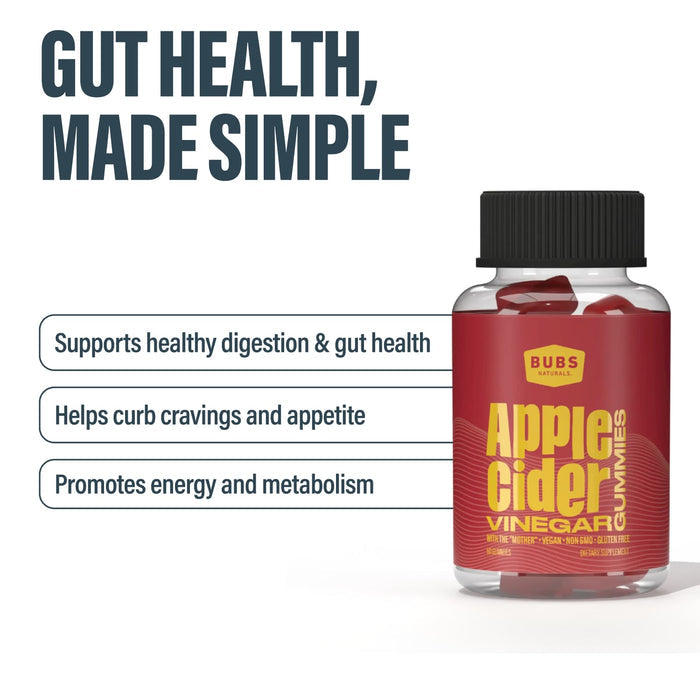 Gut health benefits of BUBS Apple Cider Vinegar Gummies