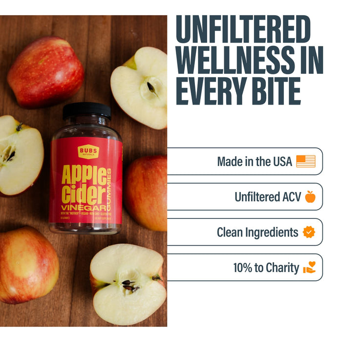 Unfiltered wellness benefits of BUBS Apple Cider Vinegar Gummies