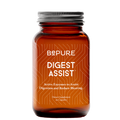 Brown supplement bottle labeled 'Bepure Digest Assist' on a white background