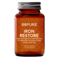 Bottle of BePure Iron Restore supplement on a white background