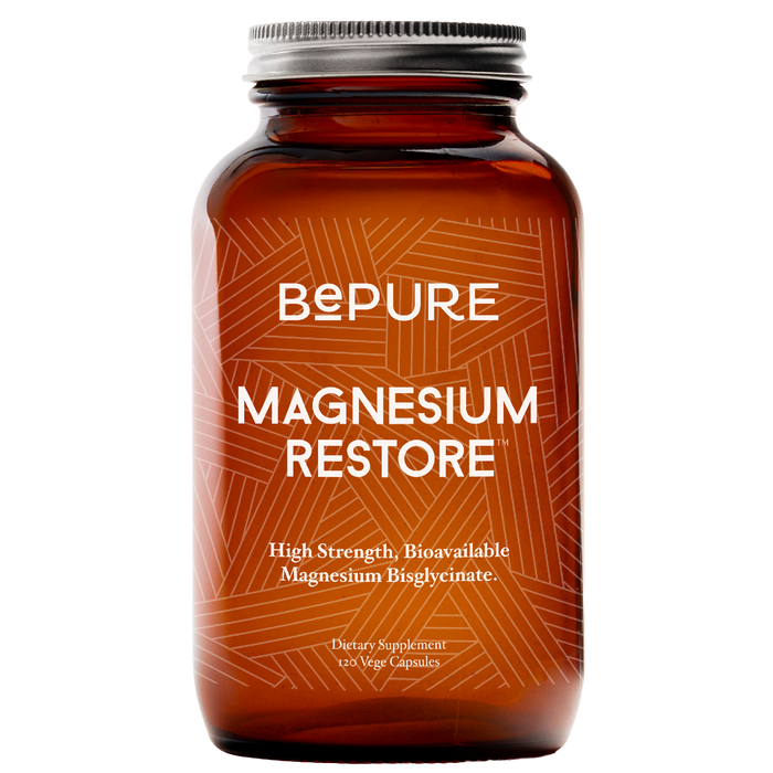 Bepure Magnesium Restore supplement bottle on a white background
