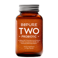 Brown supplement bottle labeled 'Bepure Two Probiotic' on a white background