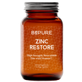 Orange supplement bottle labeled 'Bepure Zinc Restore' on a white background