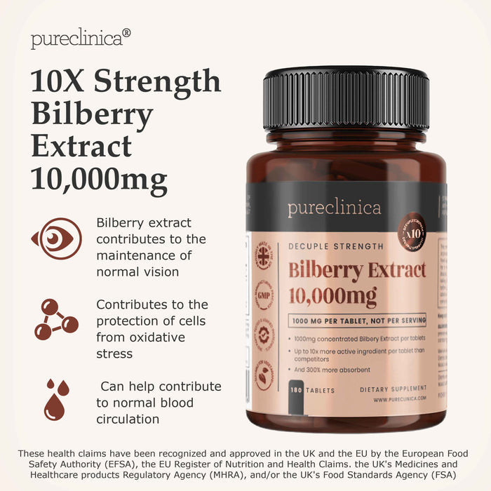 Bilberry Extract 10,000mg x 180 tablets