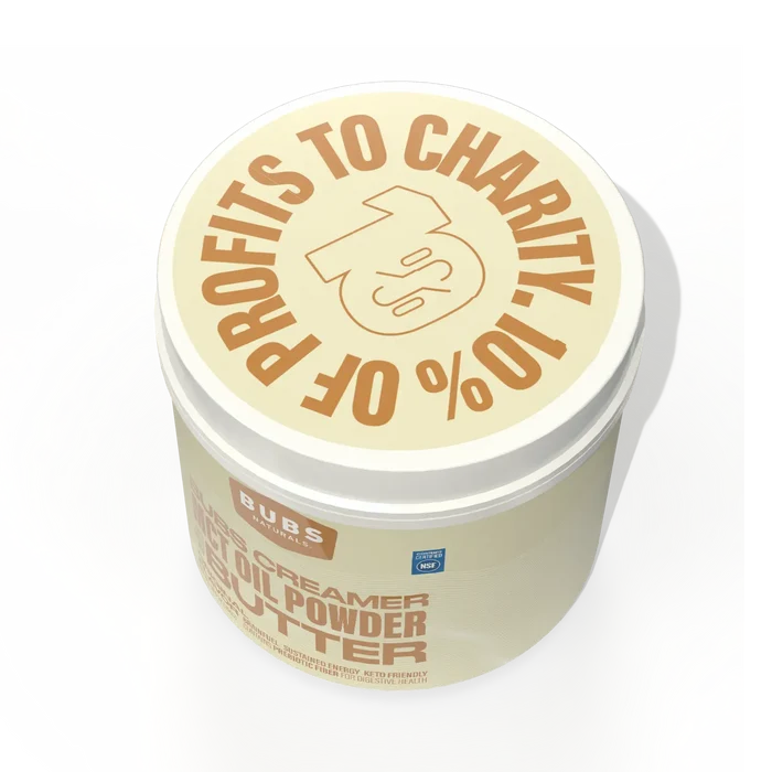 Top view of BUBS Butter MCT Oil Creamer tub