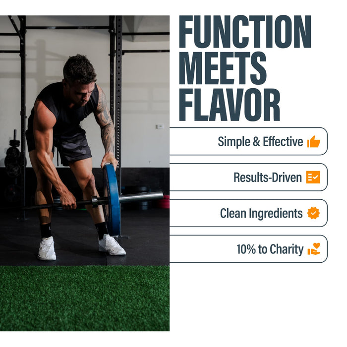 Man lifting a barbell with BUBS Butter MCT Oil Creamer