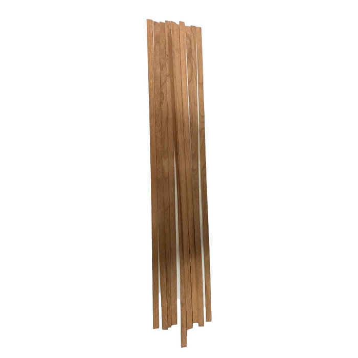 Cherry Wood Stave Pack strips for Nantucket Basket Weaving on white background