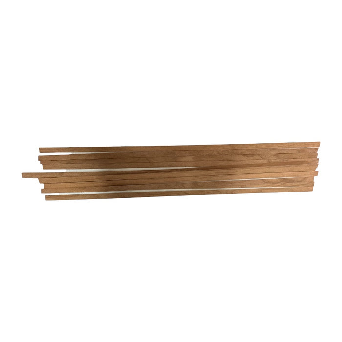 Cherry Wood Stave Pack strips for Nantucket Basket Weaving on white background
