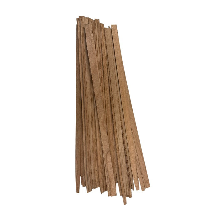 Tapered Cherry Wood Stave Pack strips for Nantucket Basket Weaving on white background
