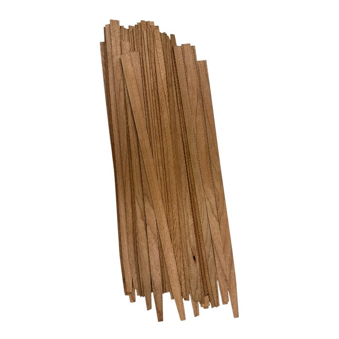 Tapered Cherry Wood Stave Pack strips for Nantucket Basket Weaving on white background