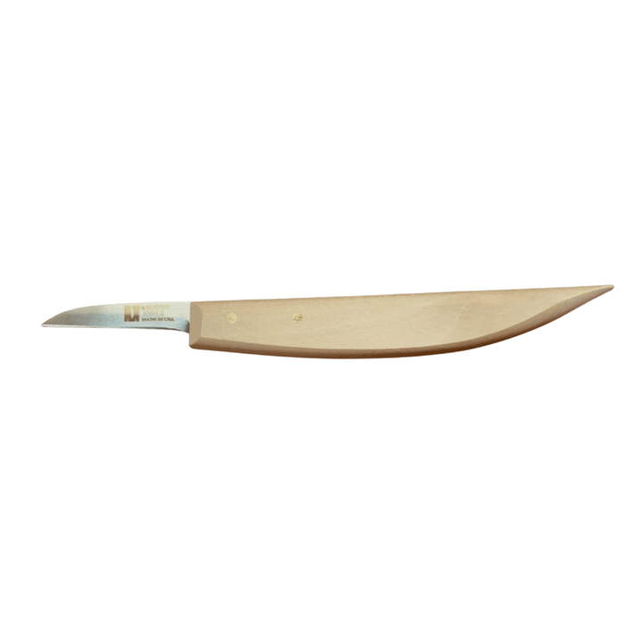 CHIP CARVING KNIFE ON WHITE BACKGROUND BLADE FACING THE LEFT, SOLD BY HH PERKINS.