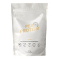 Pea protein package with gold text on a white background
