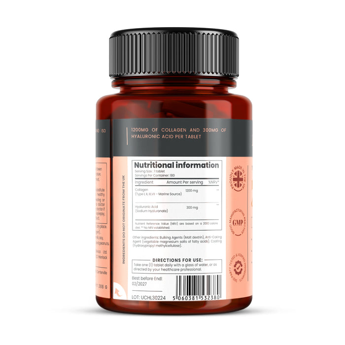 Collagen 1200mg + Hyaluronic Acid 300mg x 180 tablets