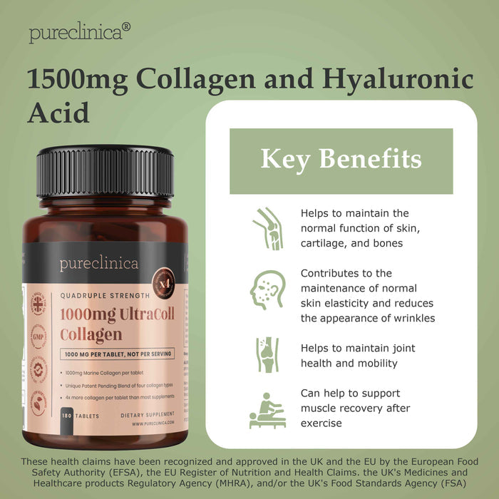 Collagen 1200mg + Hyaluronic Acid 300mg x 180 tablets