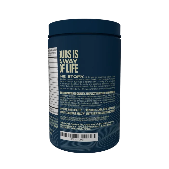 BUBS Collagen Peptides side label