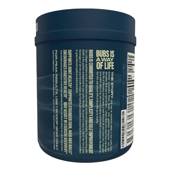 Collagen Protein, 20oz CASE PACK (6) BUBS NATURALS, Side View