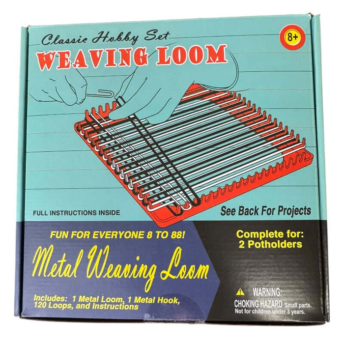 Classic Hobby Set Weaving Loom Box showing what comes in the kit.