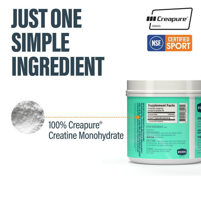 Single-ingredient BUBS Boost Creatine Monohydrate