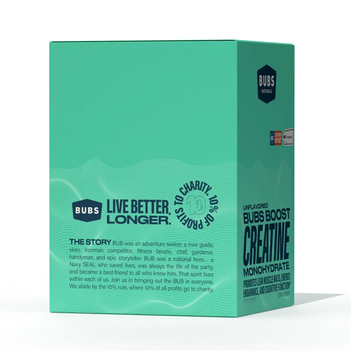 BUBS Boost Creatine Monohydrate side packaging
