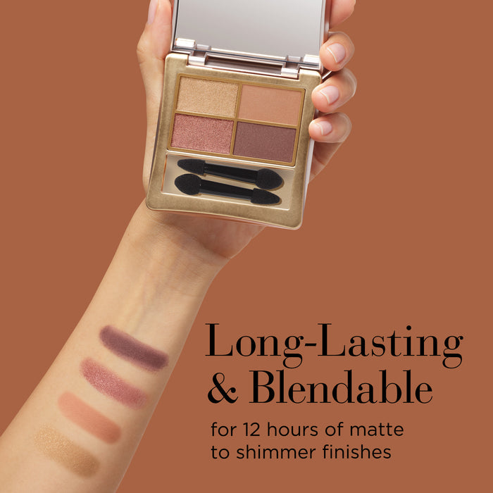 Elizabeth Arden Desert Nudes Eyeshadow Quad Palette Product Claims (long-lasting & blendable)