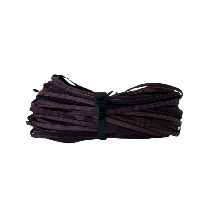 Pre-dyed coil of Chocolate Brown 2.25mm dyed Hamburg strand cane.