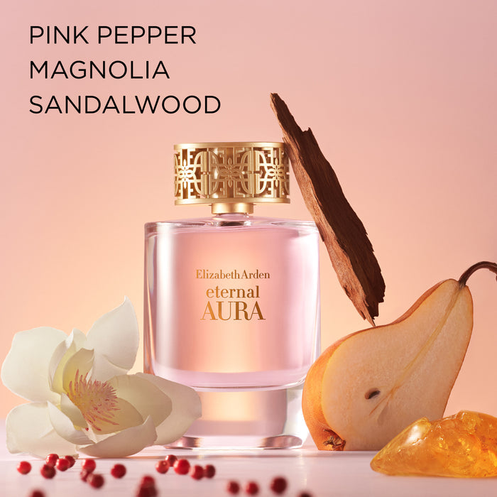 Eternal Aura Eau de Parfum with pink pepper, magnolia and sandalwood fragrance notes