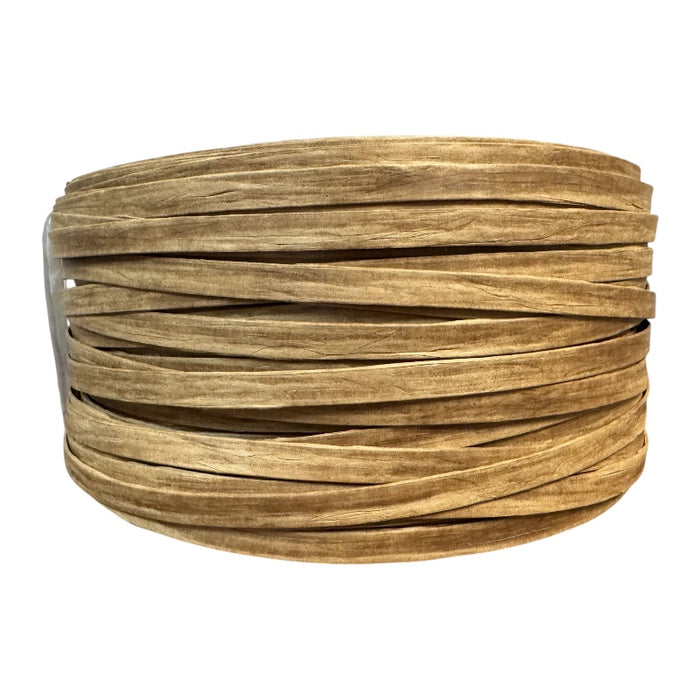 A ten pound coil of fiber splint custom rolled on a white background