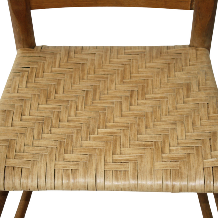 Fiber Splint woven on a chair in a herrinbone pattern