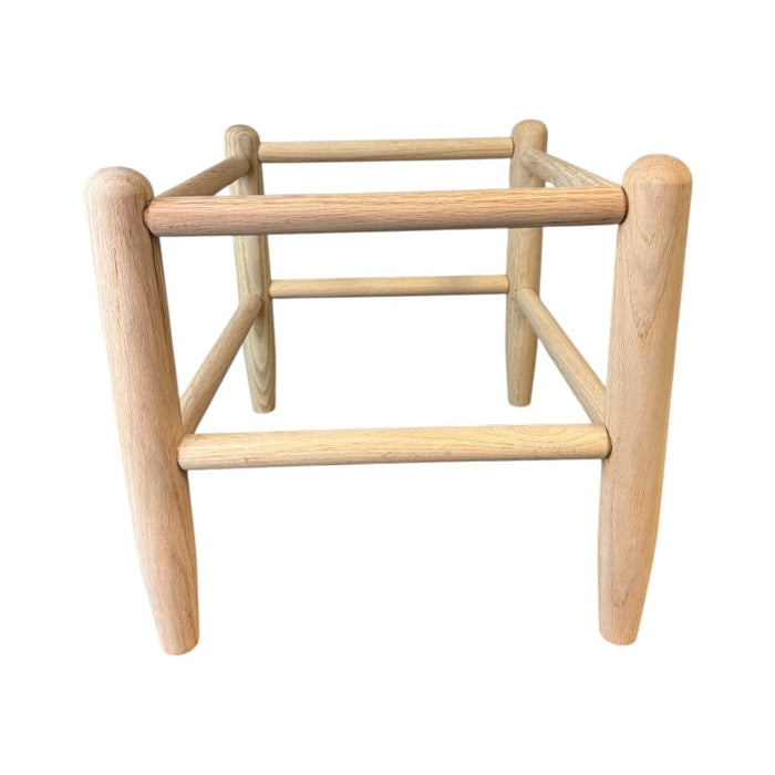 Large Wooden Colonial stool with a minimalist design on a white background.