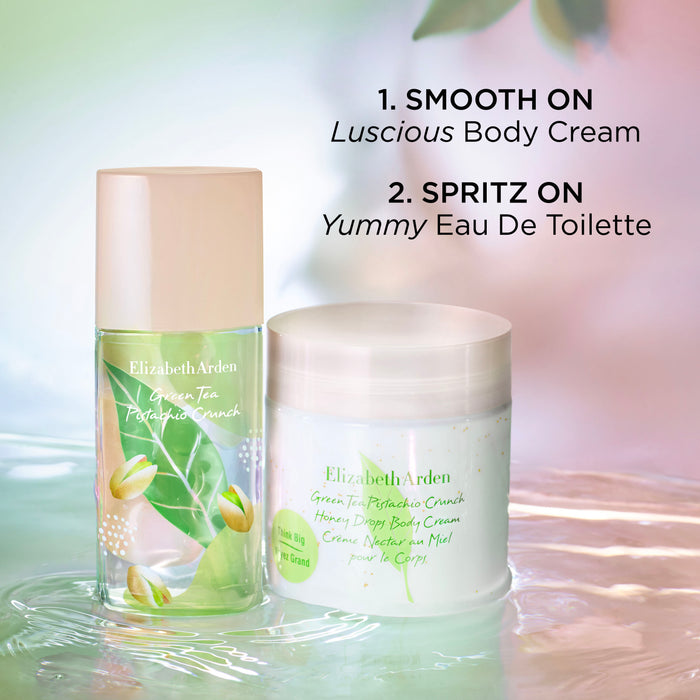 Elizabeth Arden UK Green Tea Pistachio Crunch Eau de Toilette Fragrance - how to use with Green Tea Pistachio Crunch Honey Drops Body Cream