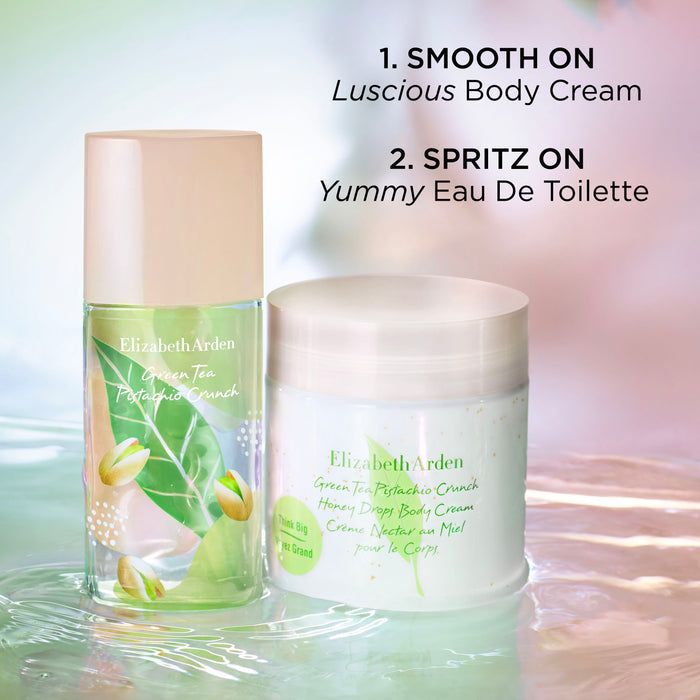 Elizabeth Arden UK Green Tea Pistachio Crunch Honey Drops Body Cream - how to use with Green Tea Pistachio Crunch Eau de Toilette Fragrance