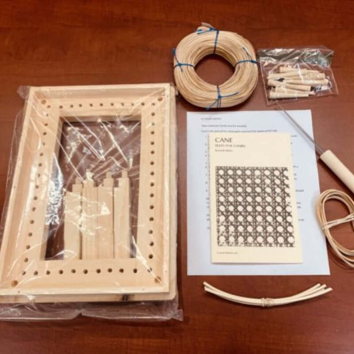 Hand cane footstool kit with all materials and directions.