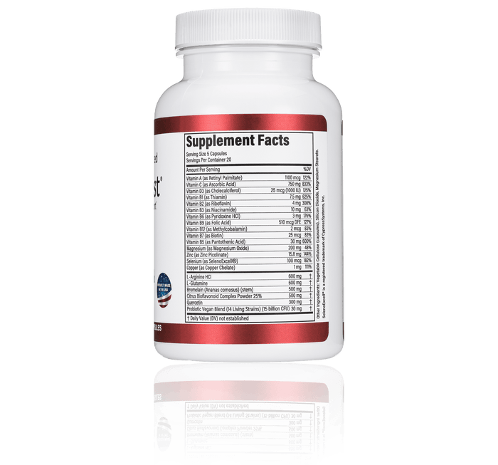 HealFast Surgery & Injury Recovery Formula with Supplement Facts on the label