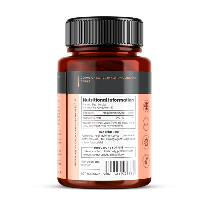 Hyaluronic Acid 300mg x 180 tablets