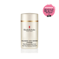 Elizabeth Arden cream bottle with a pink award badge on a white background