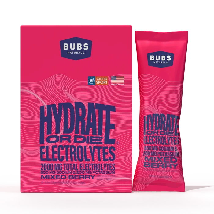 BUBS Hydrate or Die Mixed Berry electrolyte stick packs