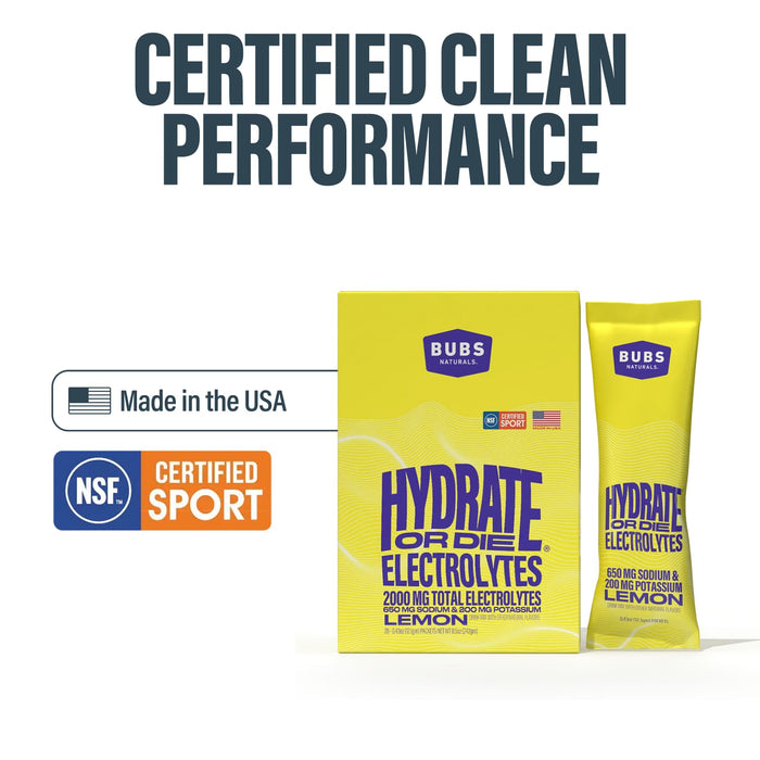 Third-party tested BUBS Hydrate or Die Lemon