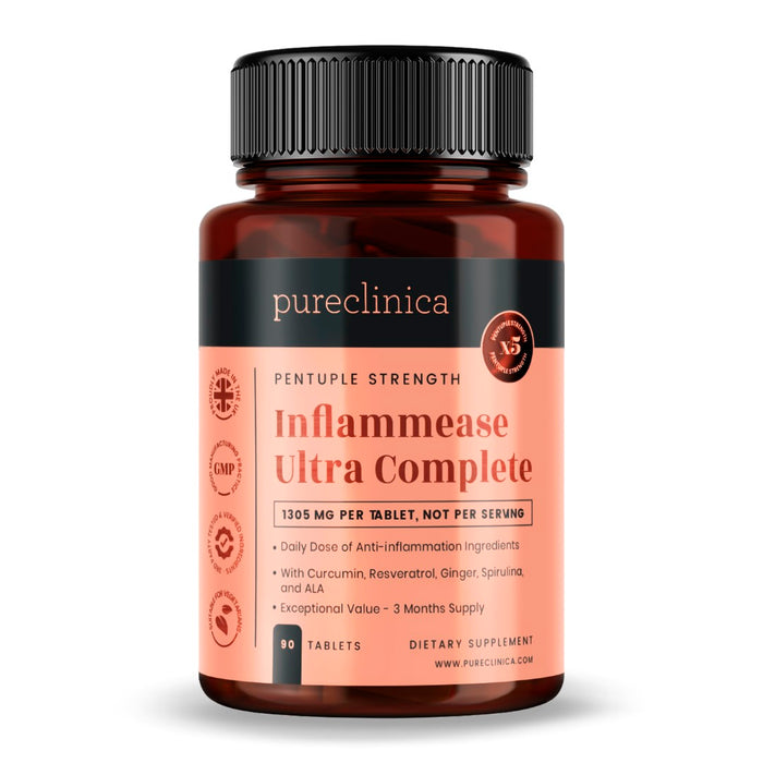 Inflammease Ultra Complete with Curcumin, Resveratrol, Ginger, ALA and Spirulina 1305mg x 90 tablets