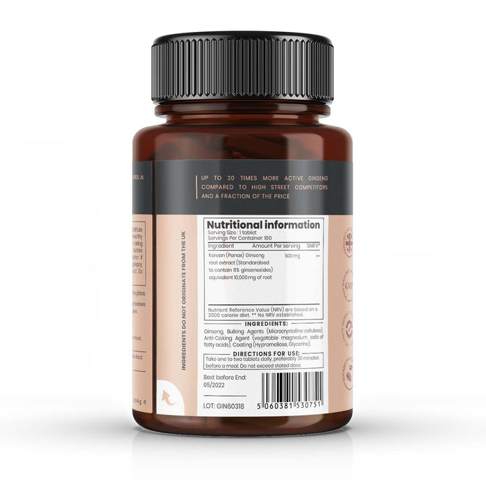 Korean Panax Ginseng 10,000mg x 180 tablets