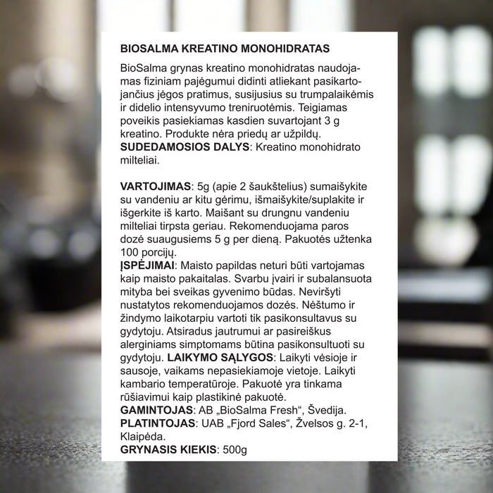 Kreatino Monohidratas, 500g – nuotrauka 2