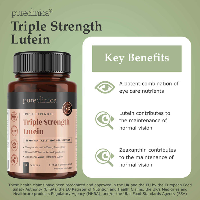 Lutein 30mg + Zeaxanthin 1000mcg x 90 tablets