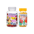 BioSalma maisto papildų rinkinys vaikams — Omega-3 su vitaminu D3 ir E, multivitaminai guminukai Boružėlės. Imunitetui, augimui, sveikai savijautai, 2 produktai.