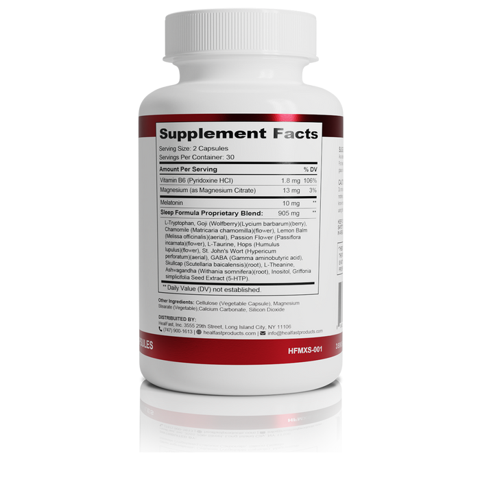 Max Sleep Recovery supplement bottle with supplement facts label