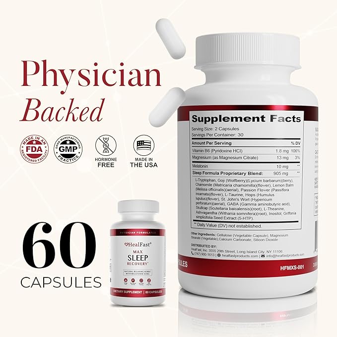 Sleep Recovery Supplements - 60 Capsules